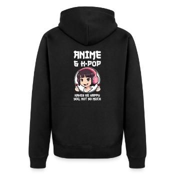 K-Pop-K-Pop-Merch K-Pop-Waren Geschenk - Unisex Premium Bio Zip Hoodie - Schwarz - Hinten - Nico (187cm)