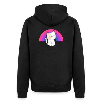Bisexual Cat Bisexual Pride Cat Gift - Unisex Premium Organic Zip Hoodie - black - Back - Nico (187cm)