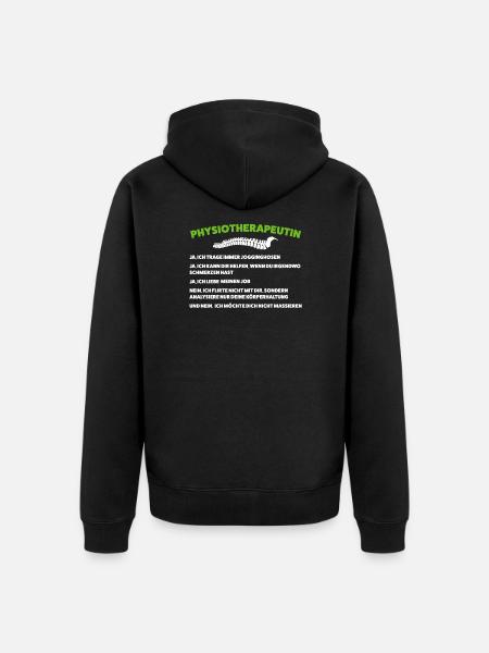 Physio Physiotherapeutin Praxis Geschenk - Unisex Premium Bio Zip Hoodie - Schwarz