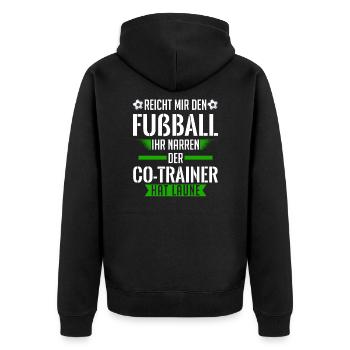 Co-Trainer Trainer Fußball-Trainer Geschenk - Unisex Premium Bio Zip Hoodie - Schwarz - Hinten - Nico (187cm)
