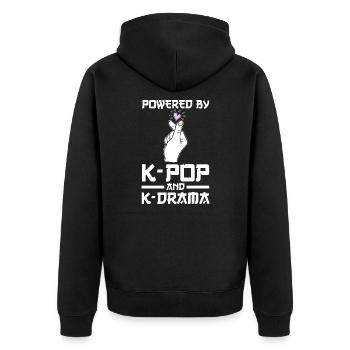 K-Pop & K-Drama K-Pop-K-Drama Geschenk - Unisex Premium Bio Zip Hoodie - Schwarz - Hinten - Nico (187cm)