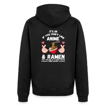 Anime Anime Merch Anime Fanartikel Geschenk - Unisex Premium Bio Zip Hoodie - Schwarz - Hinten - Nico (187cm)