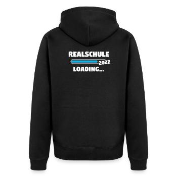 Realschule 2022 Absolvent Geschenk - Unisex Premium Bio Zip Hoodie - Schwarz - Hinten - Nico (187cm)