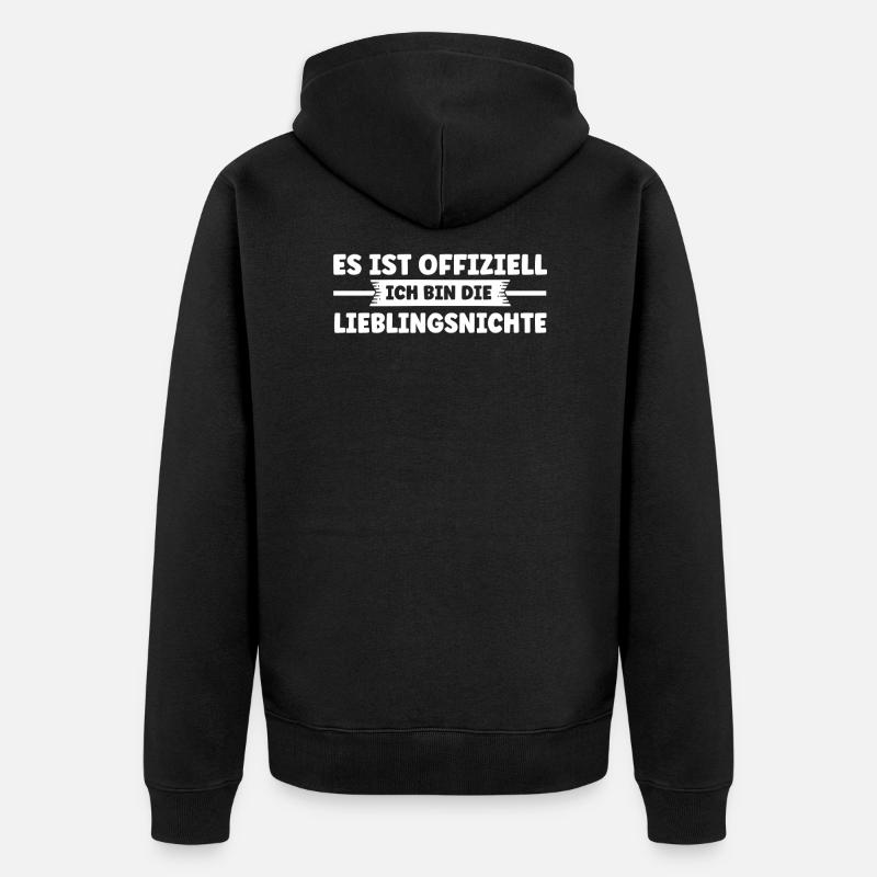 Nichte Onkel Tante Geschenk - Unisex Premium Bio Zip Hoodie - Schwarz