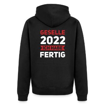 Geselle 2022 Gesellenprüfung Berufsschule Geschenk - Unisex Premium Bio Zip Hoodie - Schwarz - Hinten - Nico (187cm)