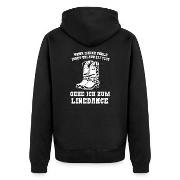 Linedance Tänzer Line Dance Geschenk - Unisex Premium Bio Zip Hoodie - Schwarz - Hinten - Nico (187cm)