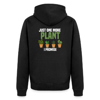 Pflanzen, Gartenarbeit, Pflanzen - Unisex Premium Bio Zip Hoodie - Schwarz - Hinten - Nico (187cm)
