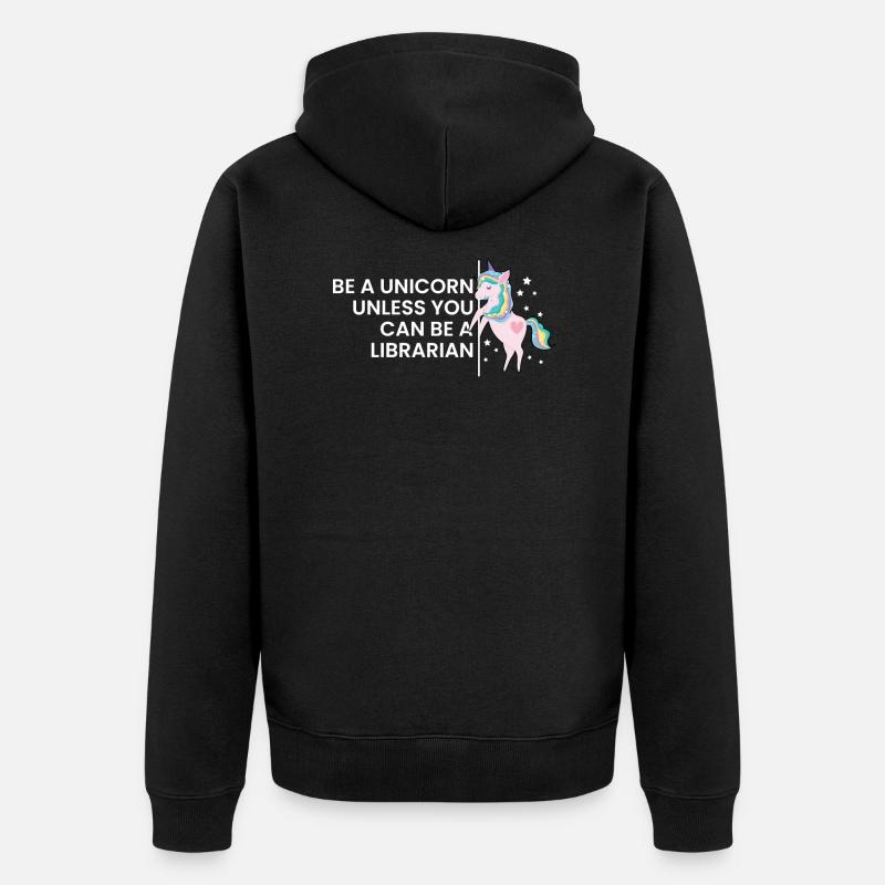 Library Librarian Libraries Gift - Unisex Premium Organic Zip Hoodie - black
