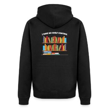 Bibliothek Bibliothekar Bibliotheken Geschenk - Unisex Premium Bio Zip Hoodie - Schwarz - Hinten - Nico (187cm)