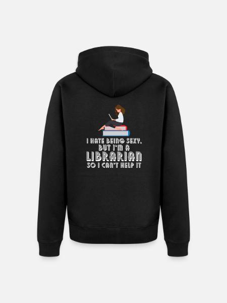 Library Librarian Libraries Gift - Unisex Premium Organic Zip Hoodie - black