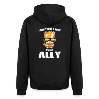 Allied Cats Ramen LGBT Pride Cats Gift - Unisex Premium Organic Zip Hoodie - black - Back - Nico (187cm)