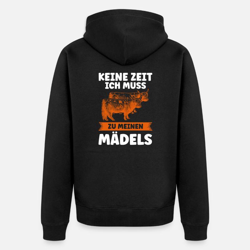 Kuh Kühe Kuh Geschenk - Unisex Premium Bio Zip Hoodie - Schwarz