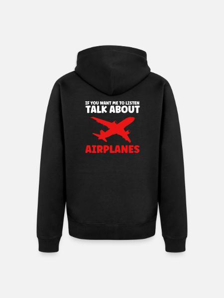 Airplane Airplane Pilot Gift - Unisex Premium Organic Zip Hoodie - black