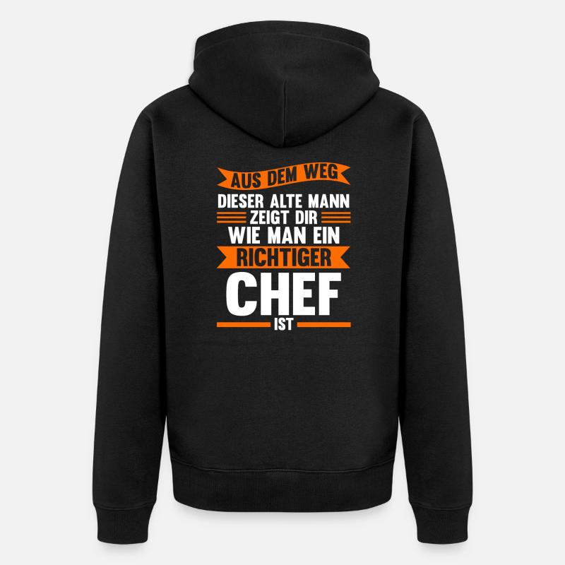 Chef Leiter Direktor Geschenk - Unisex Premium Bio Zip Hoodie - Schwarz