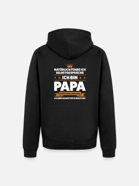 Papa Kinder Eltern Geschenk - Unisex Premium Bio Zip Hoodie - Schwarz