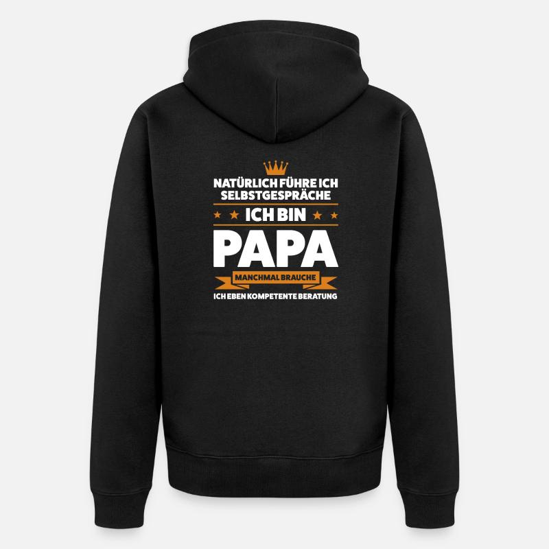 Papa Kinder Eltern Geschenk - Unisex Premium Bio Zip Hoodie - Schwarz