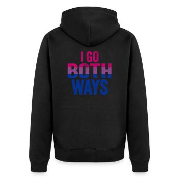 Cadeau LGBT bisexuel Rainbow Flag - Veste à capuche bio Premium Unisexe - noir - Dos - Nico (187cm)