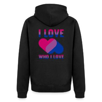 Cadeau LGBT bisexuel Rainbow Flag - Veste à capuche bio Premium Unisexe - noir - Dos - Nico (187cm)