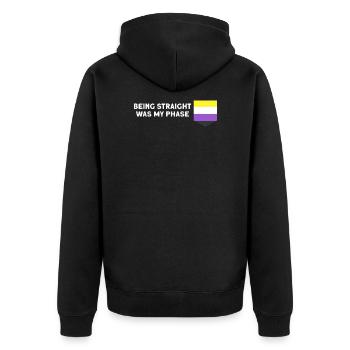 Non-binary Csd non-binary flag gift - Unisex Premium Organic Zip Hoodie - black - Back - Nico (187cm)