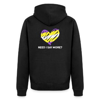 Cadeau LGBTQ non binaire non binaire drapeau non binaire - Veste à capuche bio Premium Unisexe - noir - Dos - Nico (187cm)