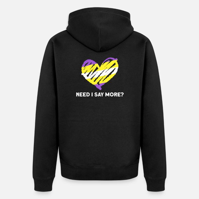 Non-binary non-binary flag LGBTQ gift - Unisex Premium Organic Zip Hoodie - black