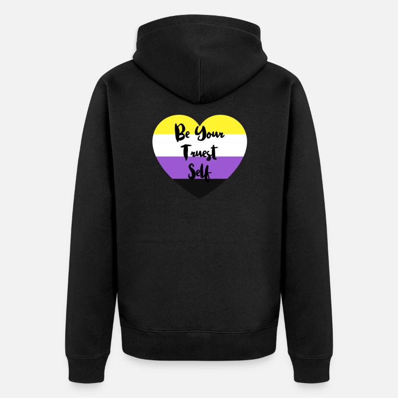 Non-binary non-binary flag LGBTQ gift - Unisex Premium Organic Zip Hoodie - black