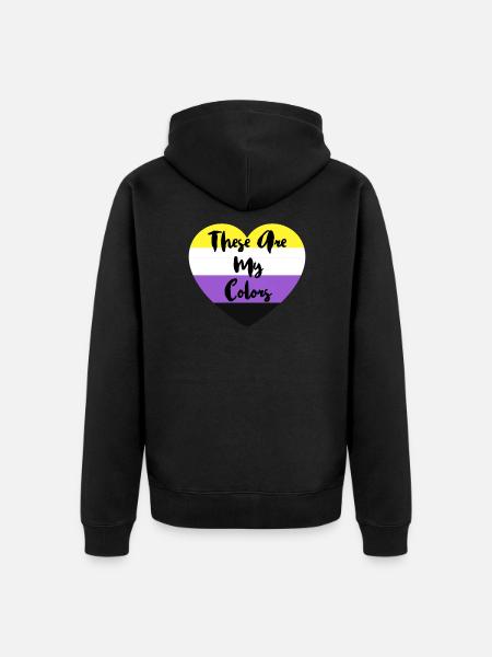 Icke-binär icke-binär flagga hbtq-gåva - Ekologisk premiumluvjack unisex - svart