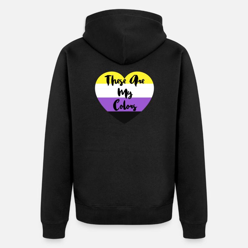 Non-binary non-binary flag LGBTQ gift - Unisex Premium Organic Zip Hoodie - black