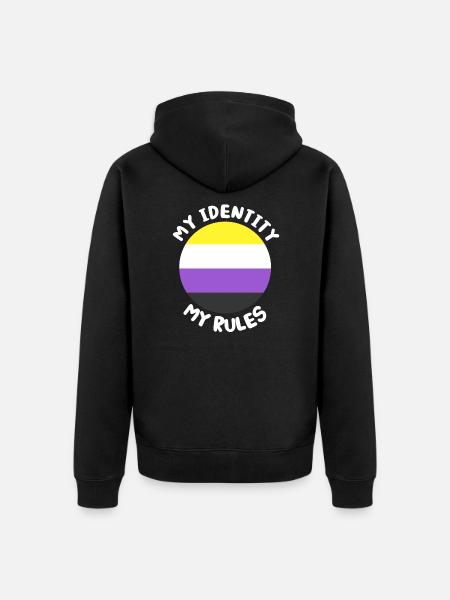 Non-binary non-binary flag LGBTQ gift - Unisex Premium Organic Zip Hoodie - black
