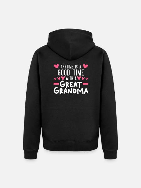 Urgroßmutter Urgroßmutter Familiengeschenk - Unisex Premium Bio Zip Hoodie - Schwarz