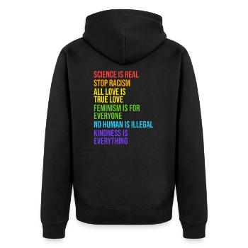 18 La science est un véritable arrêt du racisme - Veste à capuche bio Premium Unisexe - noir - Dos - Nico (187cm)