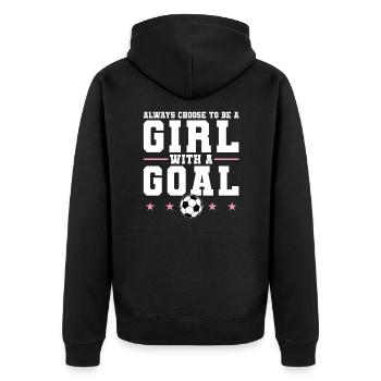 Soccer Girls Football Player Football Match - Unisex Premium Organic Zip Hoodie - black - Back - Nico (187cm)