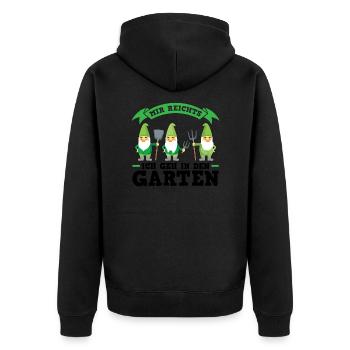 Garten Zwerge Gartenbau Geschenk - Unisex Premium Bio Zip Hoodie - Schwarz - Hinten - Nico (187cm)