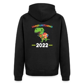 Kindergarten 2022 Dinosaurier Kita Anfänger - Unisex Premium Bio Zip Hoodie - Schwarz - Hinten - Nico (187cm)