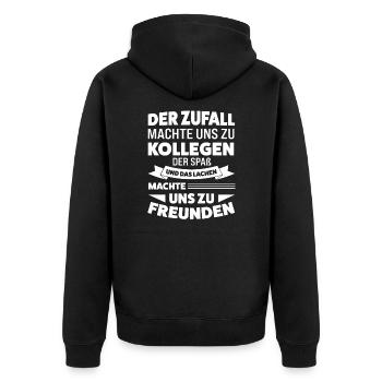 Kollege Job Kollegen Geschenk - Unisex Premium Bio Zip Hoodie - Schwarz - Hinten - Nico (187cm)