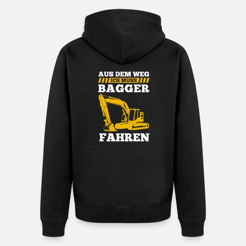Bagger Bauplatz Baggerführer Geschenk - Unisex Premium Bio Zip Hoodie - Schwarz