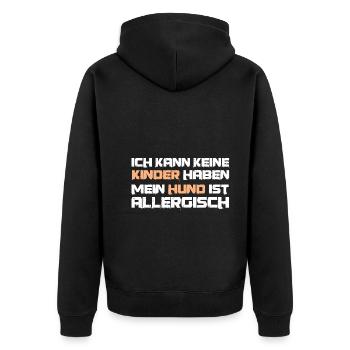 Hunde Hundehalter lustiger Spruch keine Kinder - Unisex Premium Bio Zip Hoodie - Schwarz - Hinten - Nico (187cm)