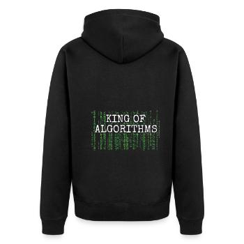 Software Ingenieur Informatiker Programmierer - Unisex Premium Bio Zip Hoodie - Schwarz - Hinten - Nico (187cm)