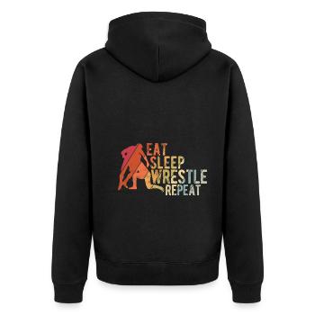 Grappling Martial Arts Wrestling - Unisex Premium Bio Zip Hoodie - Schwarz - Hinten - Nico (187cm)