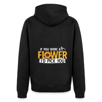 Landschaftsgärtner Hobbygärtner Gärtner - Unisex Premium Bio Zip Hoodie - Schwarz - Hinten - Nico (187cm)
