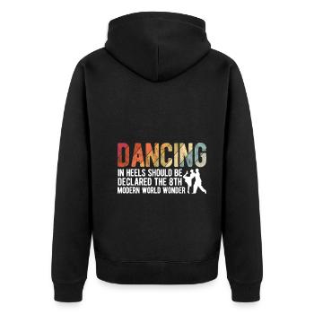 Breakdancing Tanzen für Tänzer - Unisex Premium Bio Zip Hoodie - Schwarz - Hinten - Nico (187cm)
