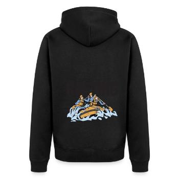 Rafting Squad Outfit for Teams Boating Mountains - Unisex Premium Organic Zip Hoodie - black - Back - Nico (187cm)