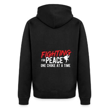 BJJ Jiu Jitsu - Unisex Premium Bio Zip Hoodie - Schwarz - Hinten - Nico (187cm)