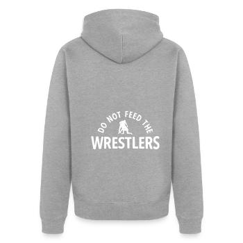 Grappling Martial Arts Wrestling - Unisex Premium Bio Zip Hoodie - Grau meliert - Hinten - Nico (187cm)
