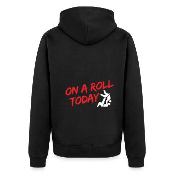BJJ Jiu Jitsu - Unisex Premium Bio Zip Hoodie - Schwarz - Hinten - Nico (187cm)