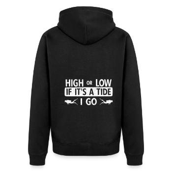 Apnoetaucher Freitaucher Taucher - Unisex Premium Bio Zip Hoodie - Schwarz - Hinten - Nico (187cm)