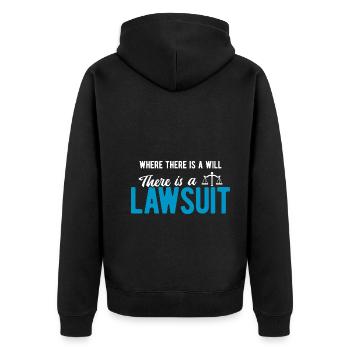 Richter Jurist Anwalt - Unisex Premium Bio Zip Hoodie - Schwarz - Hinten - Nico (187cm)