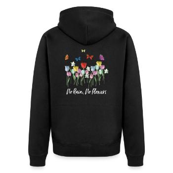 Pas de pluie pas de fleurs Art artistique abstrait Idée de cadeau - Veste à capuche bio Premium Unisexe - noir - Dos - Nico (187cm)