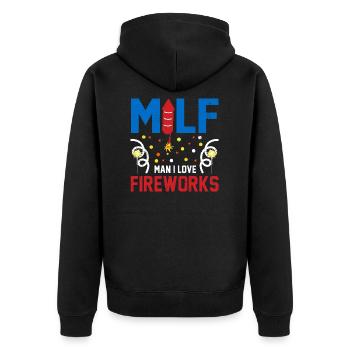 Man I Love Fireworks USA Drapeau 4 juillet - Veste à capuche bio Premium Unisexe - noir - Dos - Nico (187cm)