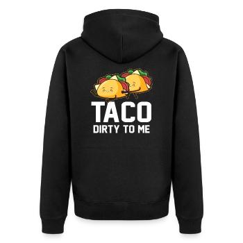 Mexican Couples Taco Dirty To Me Cinco De Mayo - Unisex Premium Organic Zip Hoodie - black - Back - Nico (187cm)